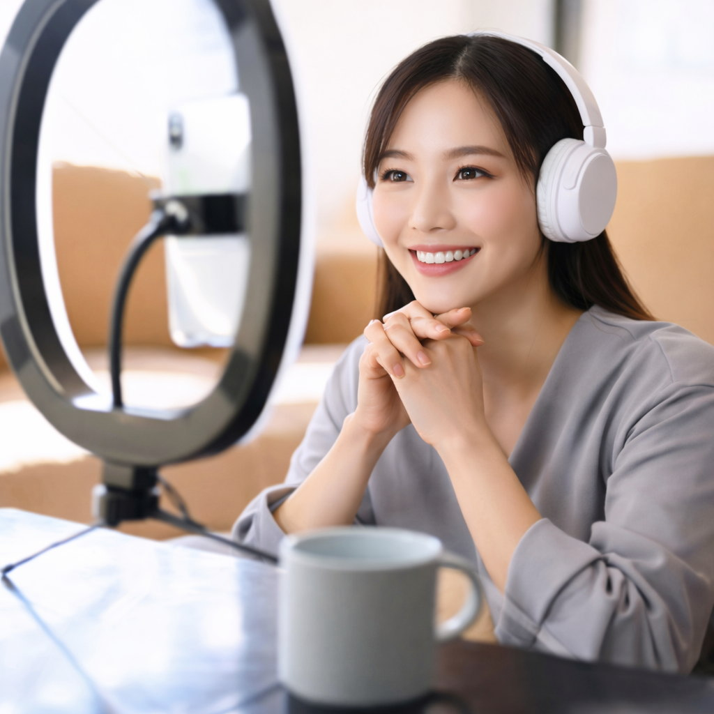 ライブ配信をするクリエイターのイメージ